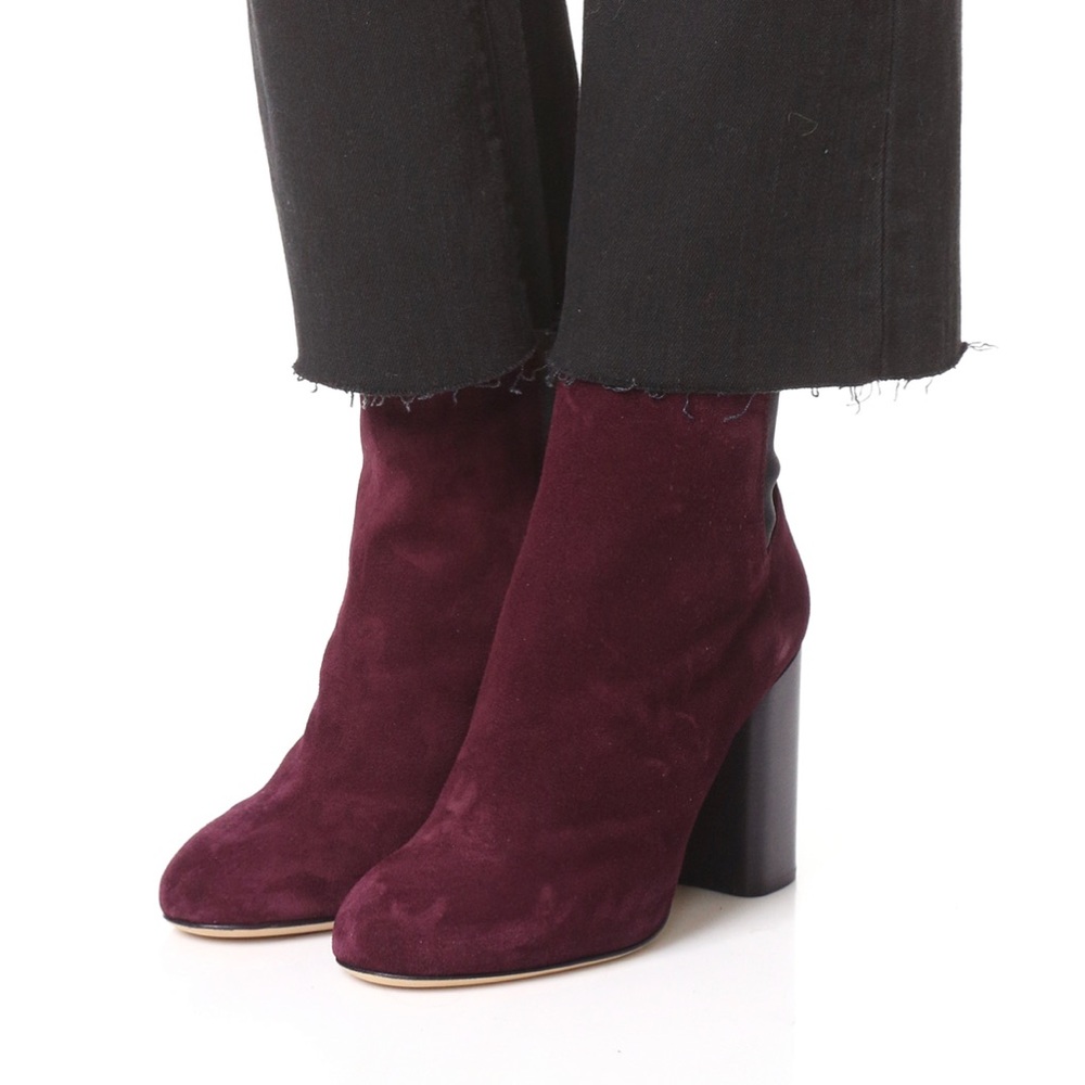 Rag and Bone Agnes Booties Burgundy Suede.